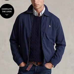 Navy blue polo wind breaker